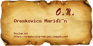 Oreskovics Marián névjegykártya